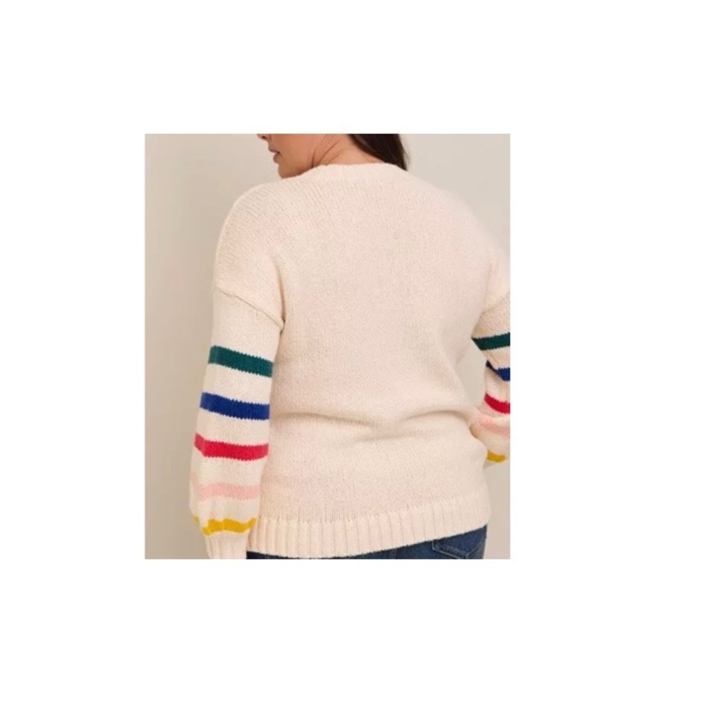 Torrid Cotton Intarsia Pullover Balloon‎ Sleeve Crewneck Sweater - Picture 9 of 10